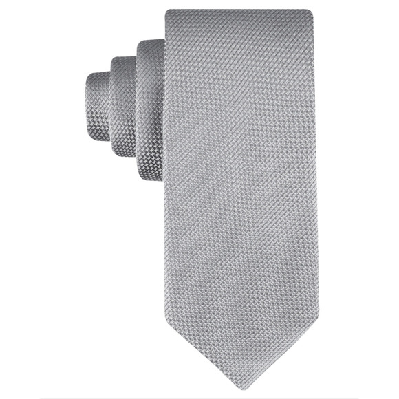 Calvin Klein Men Elizabeth Textured Tie Silver One Size - Picture 1 of 1
